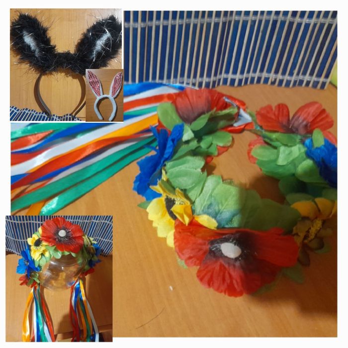 Віночок - обруч український та вушка чорні і білі.