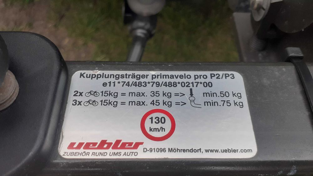 Bagażnik rowerowy na hak Uebler 2 rowery