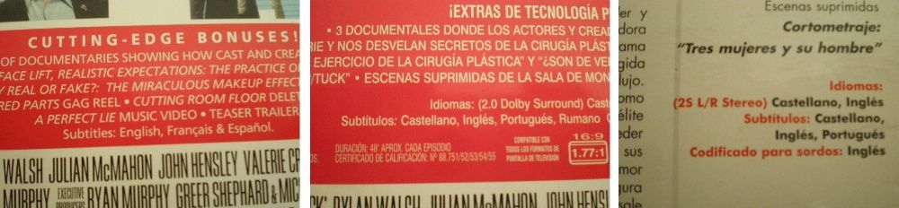 Nip Tuck (três packs) 1ª temporada + 2ª temporada + first season