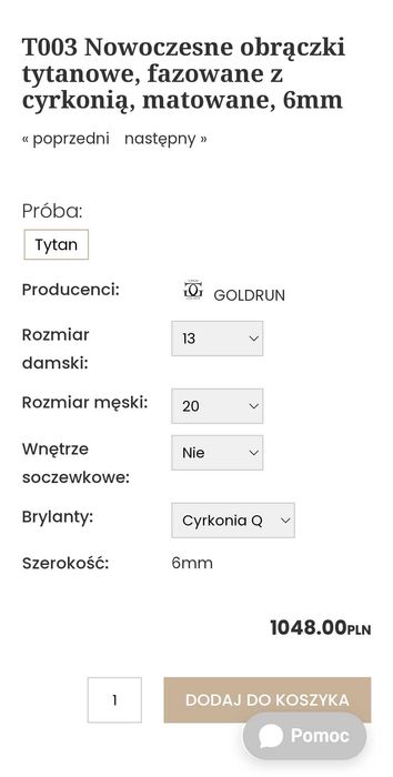 Nowoczesne obrączki tytanowe, fazowane z cyrkonią