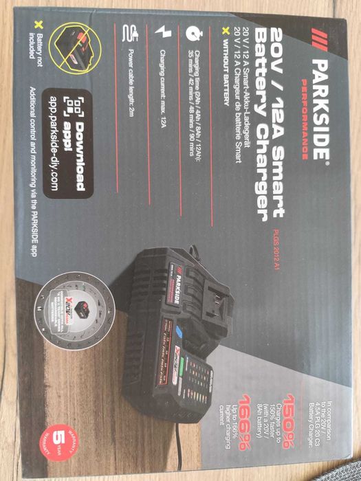 Ładowarka aku Smart Parkside Performance® 20 V PLGS 2012 A1, 12 A GW