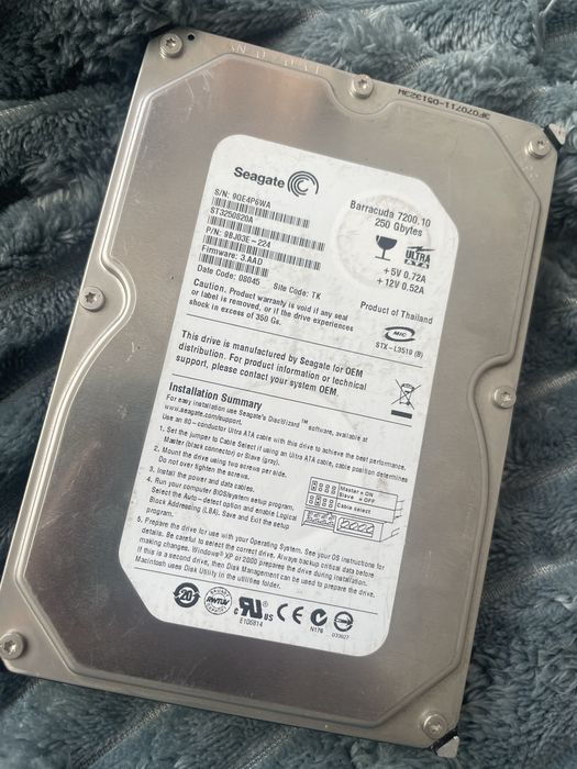 Dysk HDD Seagate Barracuda 250GB 3.5" IDE / pata / Sprawny