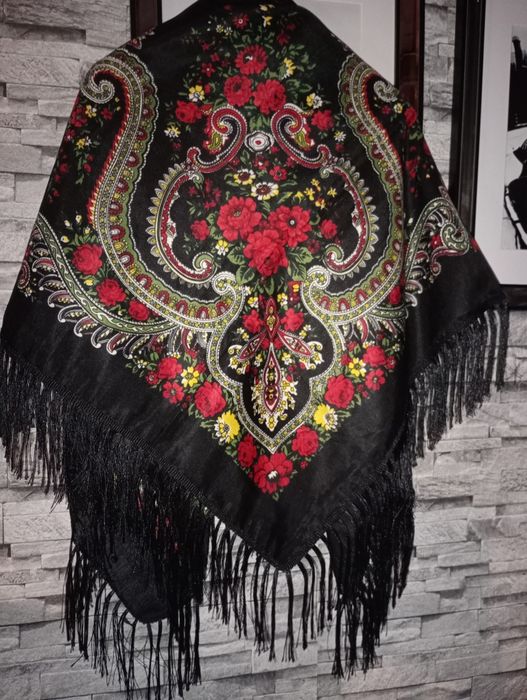 Chusta folk góralska smatka frendzle nowa