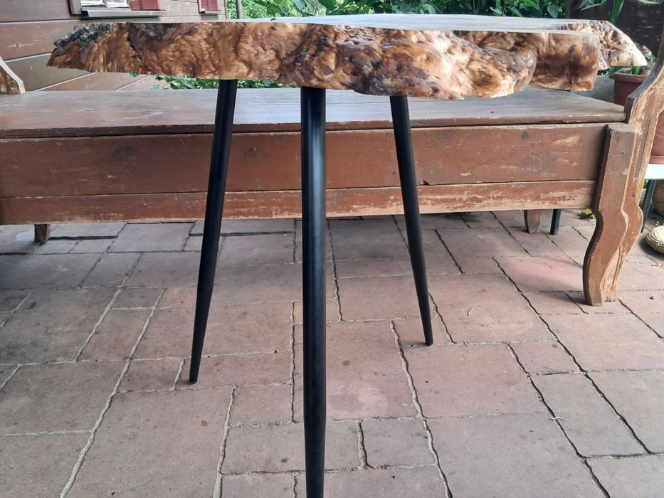 Stolik, drewno i metal, loft