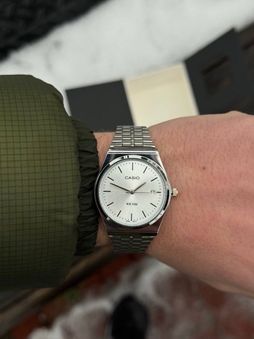 Годинник Casio silver •касио касіо часы наручний•на подарунок аксесуари чоловічий