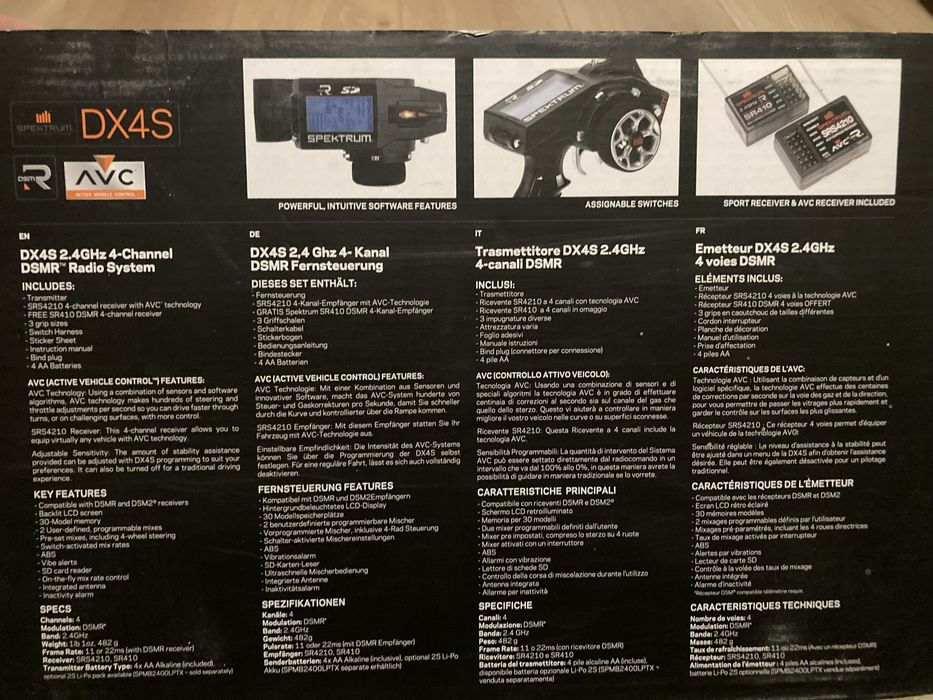 Aparatura Spektrum DX4S + SRS4210 AVC + SR3100