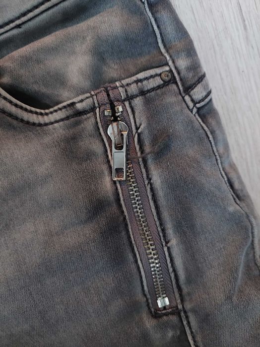 Spodnie jeansowe damskie toxik szare zwężane rozciągliwe rozmiar 38