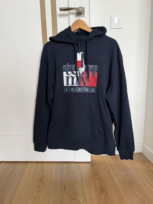Чоловіча кофта чоловіче худі без флісу томмі tommy hilfiger  xl хл темно синє оригінал