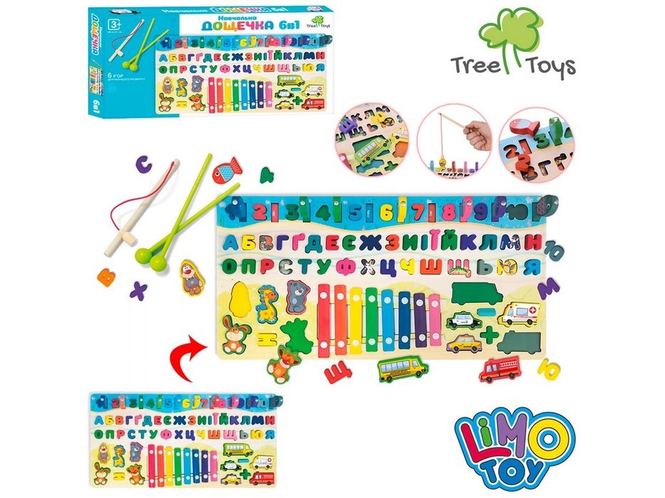 Дерев'яна розвиваюча дошка 6 видів, Українська мандрівка,   Kidsвілль