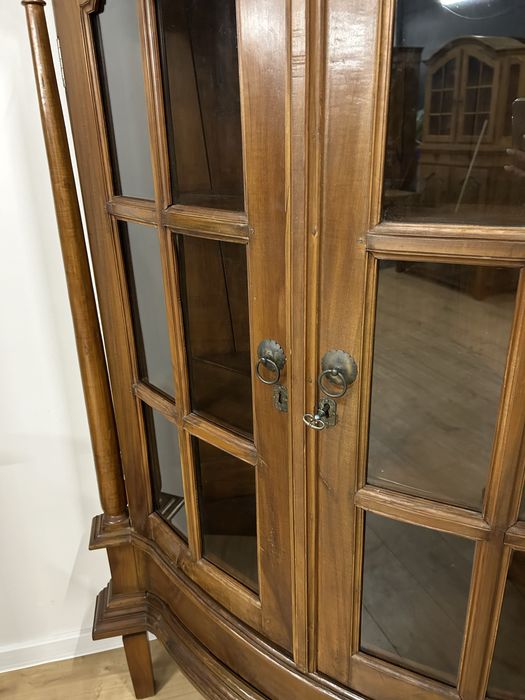 Witryna antyczna narożna teak