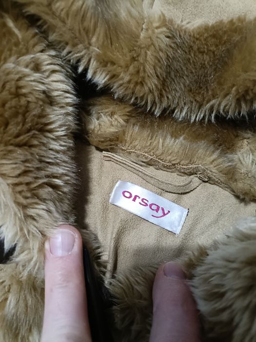 Płaszcz z kożuchem, kożuch damski, góralski, Orsay