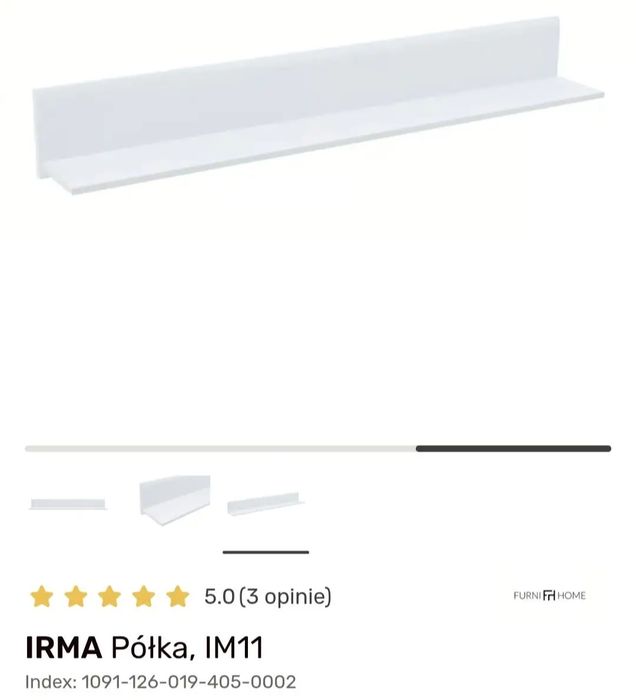 Biała półka, model IRMA z Agata meble.