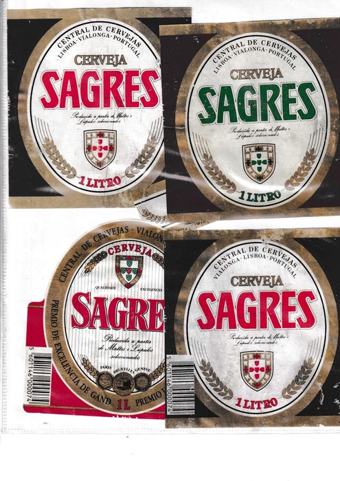 Rotulos de cerveja da Sagres