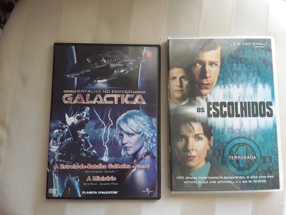 Dvd's originais séries A Escuta, Galactica e Os Escolhidos