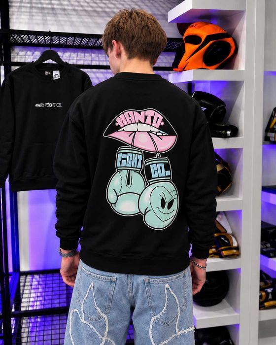 Черный Свитшот MANTO Gym - Толстовка Чорна МАНТО Зал - XS S M L XL