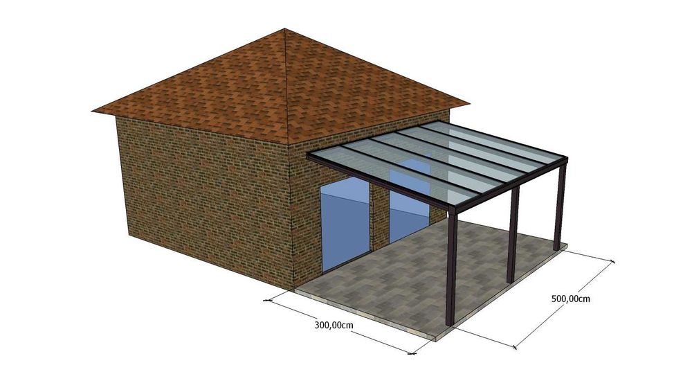 Zadaszenie tarasowe z aluminium / szkło przesuwne / darmowy projekt