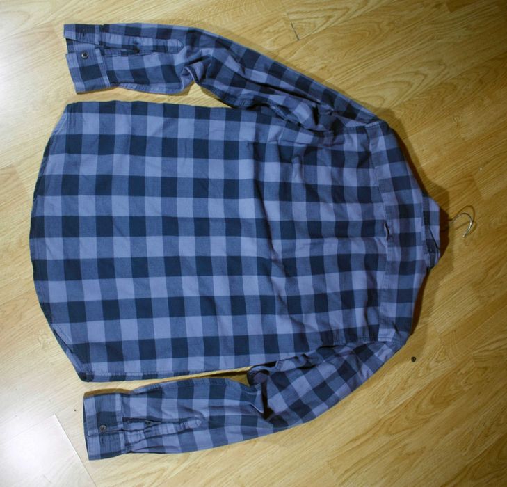 Camisa aos Quadrados Azul Escura Pull and Bear
