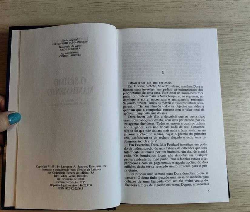 Livro "O Sétimo Mandamento" de Lawrence Sanders