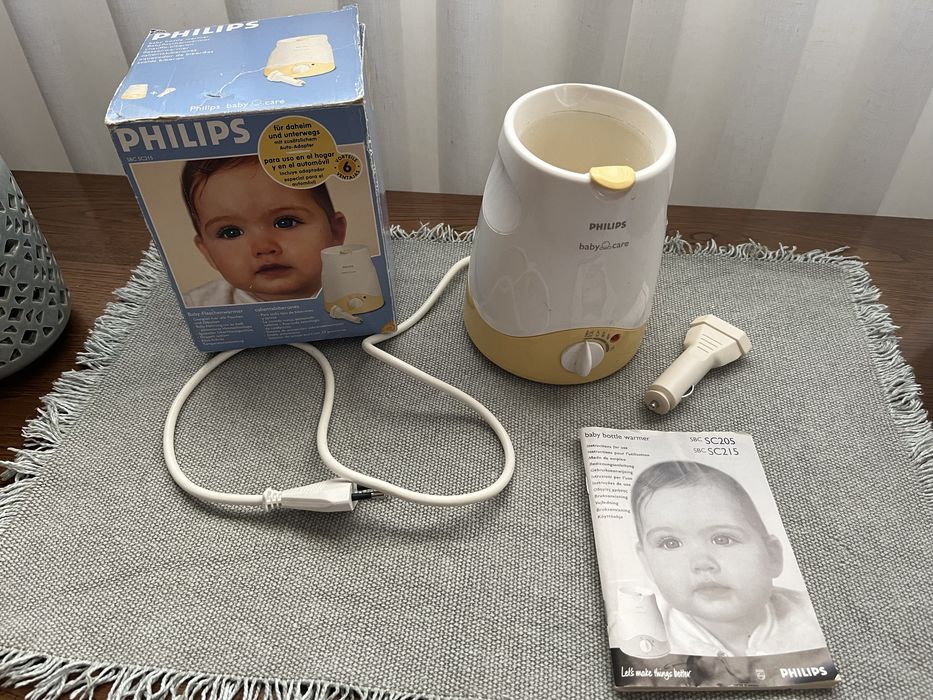 Aquecedor Biberões Bebe Philips Baby Care (casa + adaptador carro)