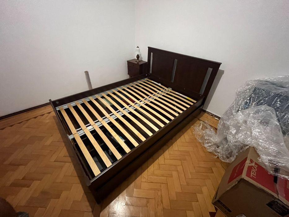 Cama de casal SONGESAND 200x140 com 4 gavetoes  castanho