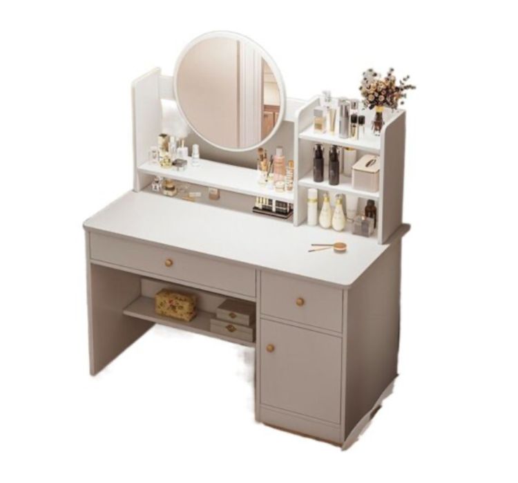 Toaletka z lustrem biała