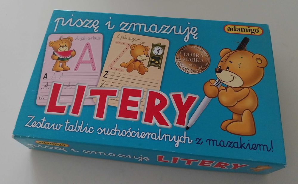 Piszę i zmazuję litery - zestaw tablic suchościeralnych ADAMIGO 5+