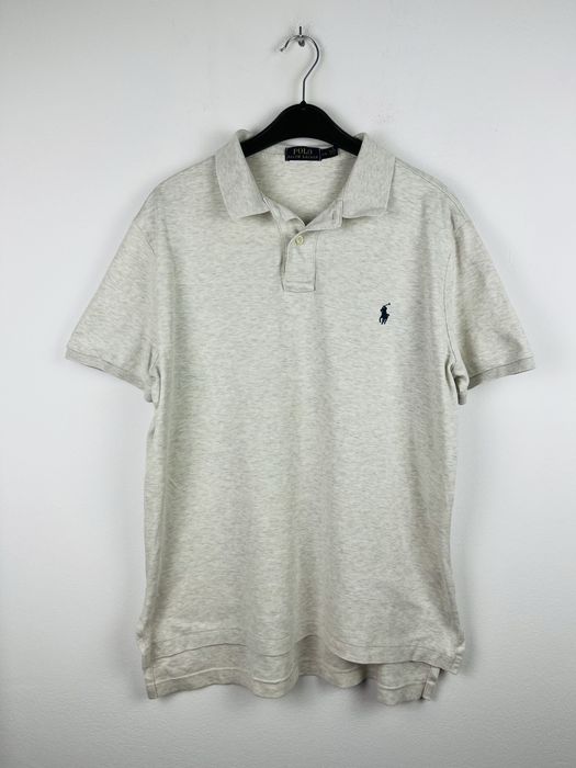 Szara koszulka Polo Ralph Lauren męska gładka rozmiar L fit polówka