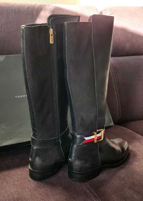 Tommy Hilfiger kozaki skórzane Corporate belt roz 38 nowe