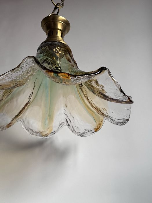 Włoska lampa wisząca Murano, lata 70te, szkło artystyczne