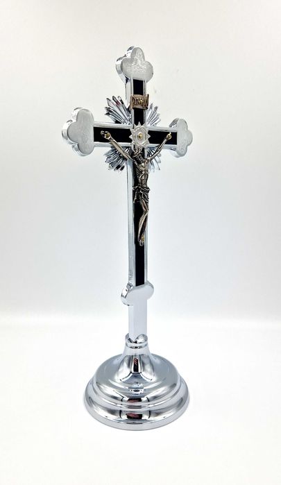 DUŻY Krzyż stojący, Kolęda, Błogosławieństwo, Nikiel, Srebrny