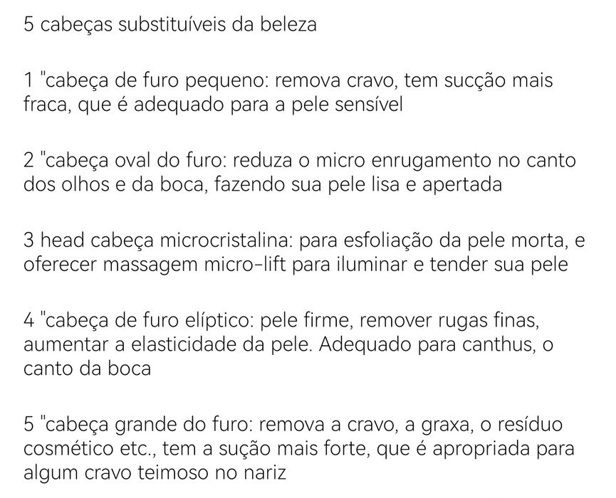 Máquina para Remover Pontos Negros e para  Limpeza da Pele