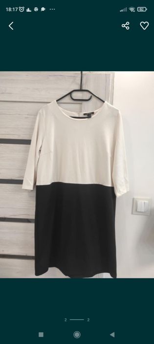 Elegancka sukienka bialo-czarna