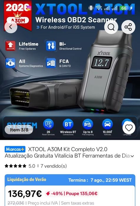 Máquina de diagnóstico Profissional Xtool A 30