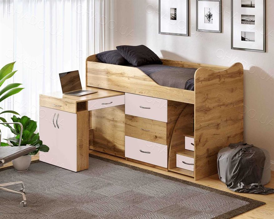Ліжко комод, меблі в дитячу, кровать чердак, дитяче ліжко