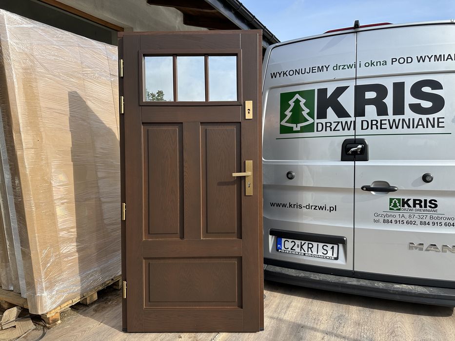 Drzwi zewnętrzne drewniane  OD RĘKI  Cała Polska wejsciowe dębowe