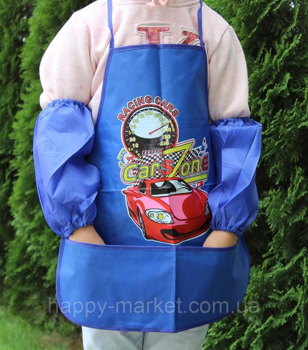 Фартук с карманами для труда и творчества + нарукавники Микс рисунков