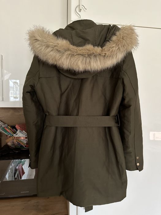 Nowa kurtka taliowana z paskiem Mango L khaki