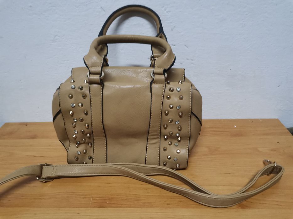 Torba torebka damska brązowa / beżowa + pasek na ramię