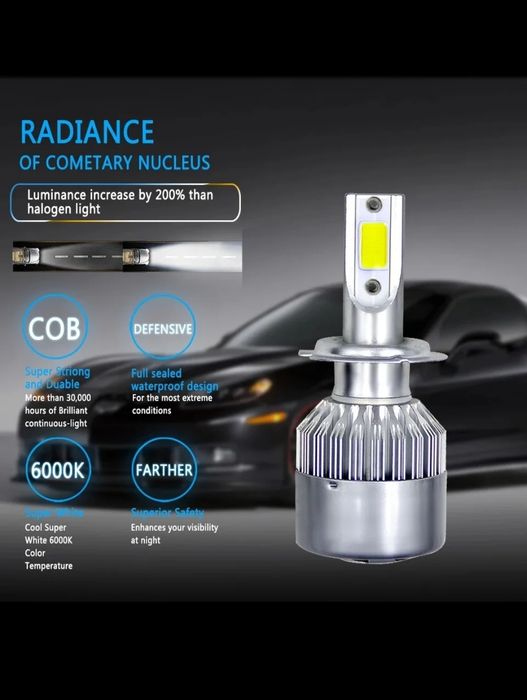 Kit de lâmpadas LED H1, H4 e H7