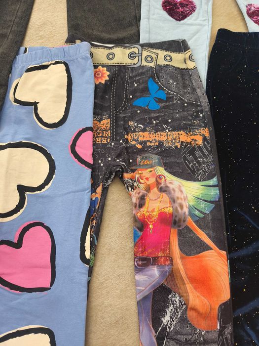 Legginsy spodnie jeansy cekiny brokat
