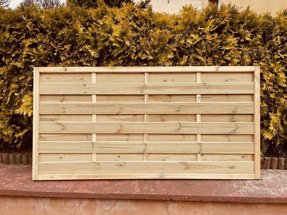 Płot Pergola Drewniana 180 cm x 90 cm Niski Płot Tarasowy Ogrodzenie