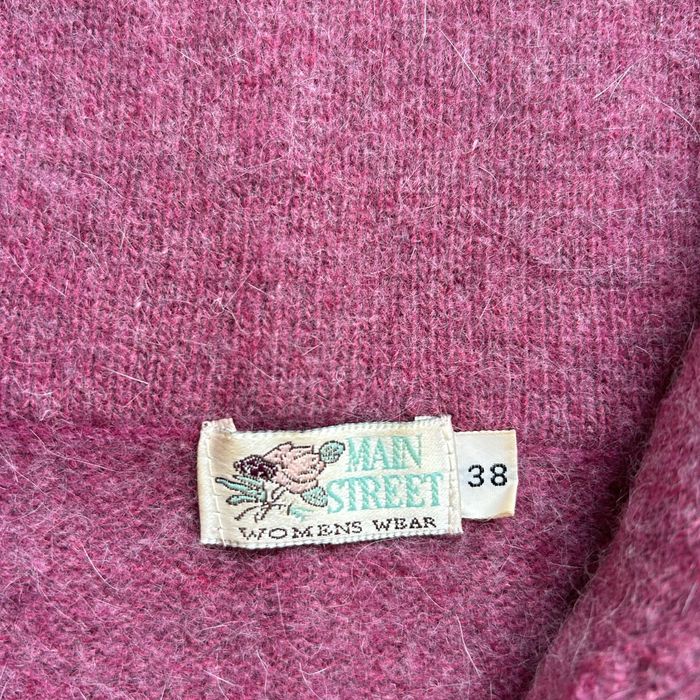 Kardigan sweter z golfem wełniany damski angora 38 M