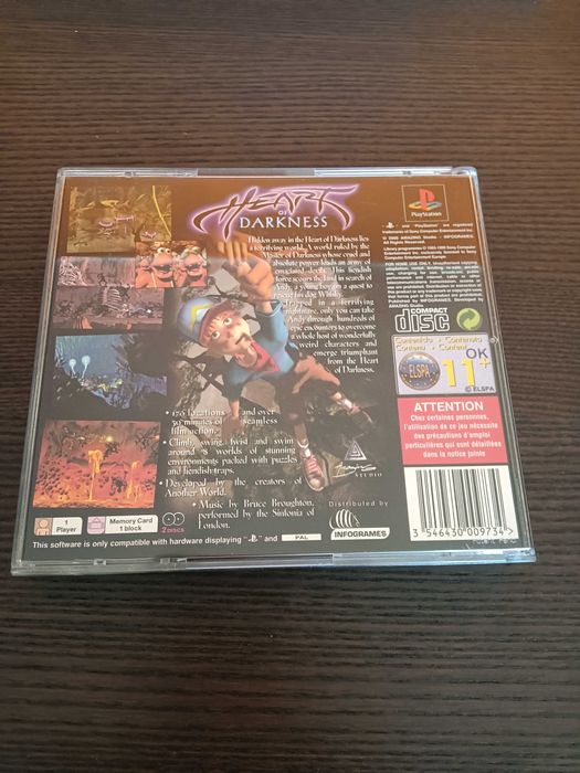 Jogo PS1 Heart of Darkness completo com óculos 3D e instruções