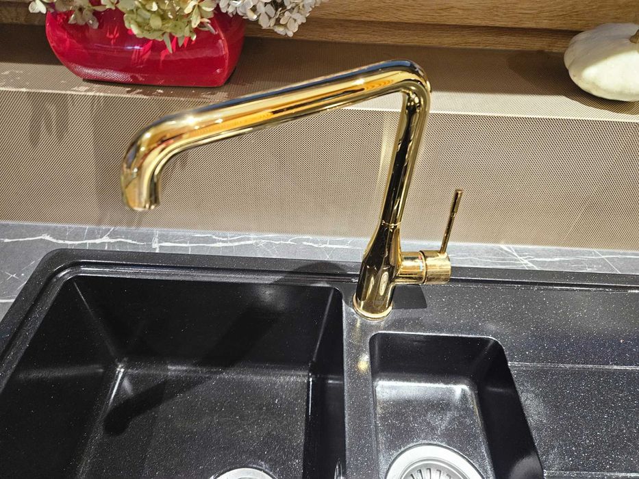 Zlewozmywak + bateria Grohe złota