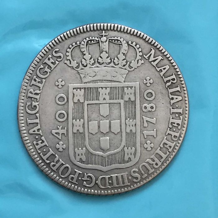 D. Maria I/D. Pedro III, Cruzado Novo (480 Réis) 1780, prata
