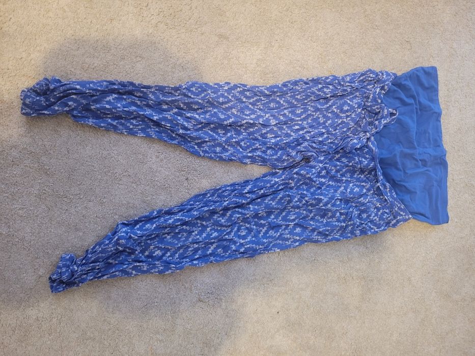 Piękne niebieskie letnie spodnie ciążowe dlugie bonprix 44