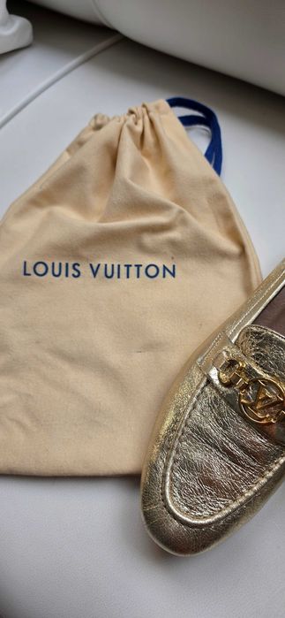 Louis Vuitton złote mokasyny roz 41