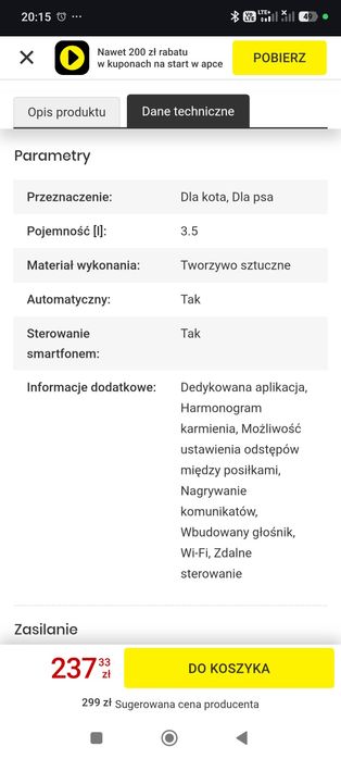 Miska dla psa/kota automatyczna