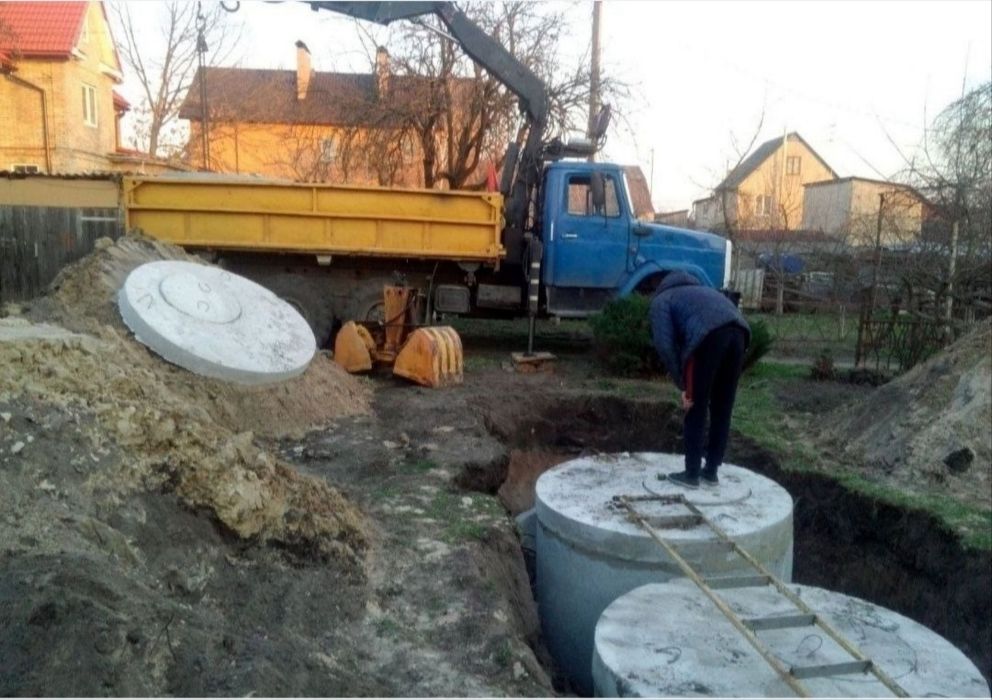 Септик копка під ключ будівництво із кілець М450(6,8,10,12,27)м3