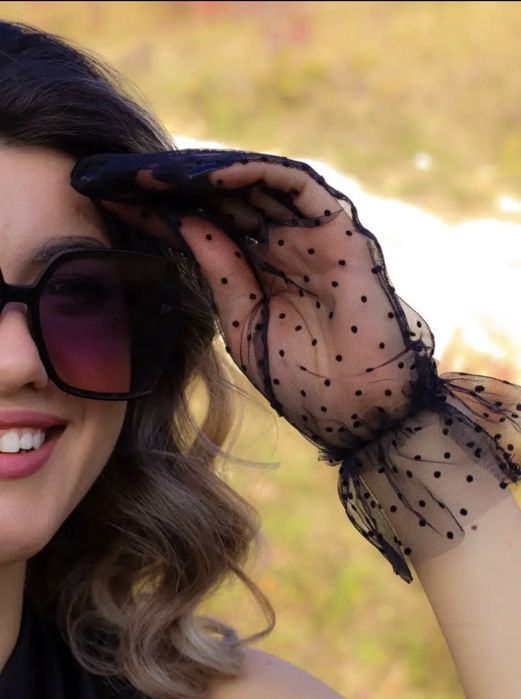 Жіночі прозорі сітчасті рукавички